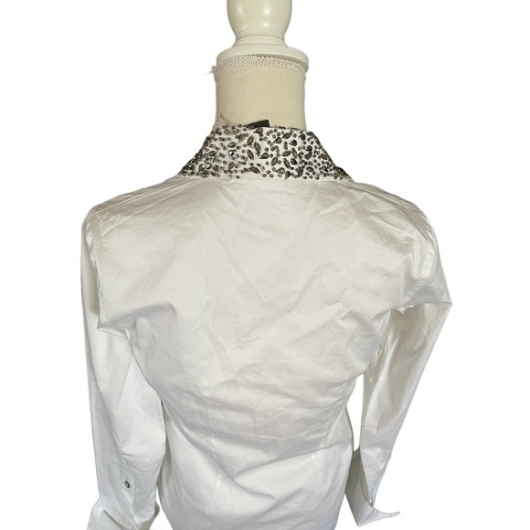 NWT $298 Pink Tartan Womens Button-Up Stud Collar Shirt Long sleeve Sz 2 - Picture 4 of 11